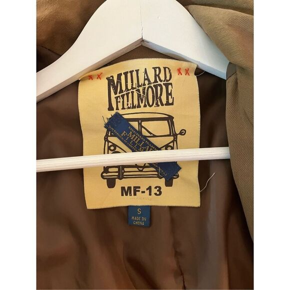 Millard Fillmore X Anthropologie Olive Drab Linen Blend Jacket sz S EUC - Picture 6 of 7